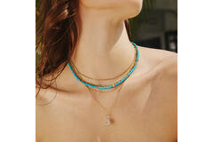  Chill Voyager - Necklace - Silver / 14kt GP - Turquoise - 45cm
